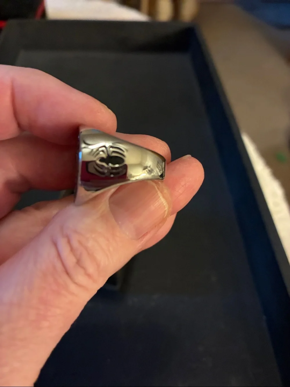 Spider Web Ring Stainless Steel    — Black & Silver Vintage
